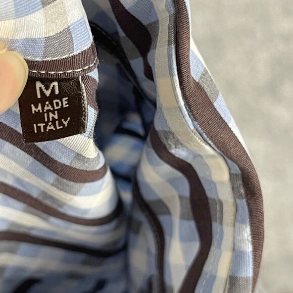 Billy Reid Shirt Mens Medium Plaid Button Up Cotton Italy Made Retro Hipster - Picture 5 of 14